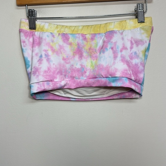 Re/Done Tie Dye Swim Tube Top Pink Yellow Blue‎ Medium - Picture 3 of 5